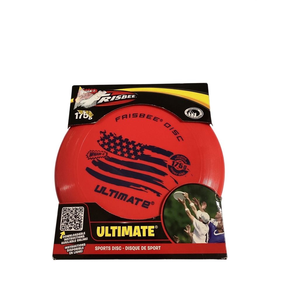 Wham-O Ultimate Frisbee Disc 175g Red American Flag Sport Disc‎ New